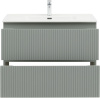 Тумба под раковину Aquanet Джейн (Flat) 00335435 90х46х64 подвесная цвет зеленый/серый