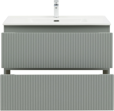 Тумба под раковину Aquanet Джейн (Flat) 00335435 90х46х64 подвесная цвет зеленый/серый