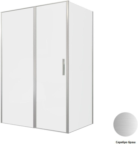 Душевой уголок Allen Brau Priority 3.31035.BA + 3.31044.BA 140х90 стекло прозрачное профиль серебро брашированное без поддона - фото 5