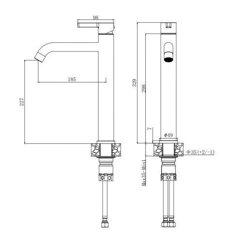 Смеситель для раковины Voda VSL25G на столешницу золото - фото 3