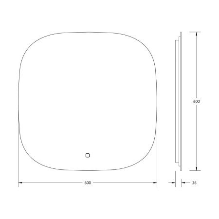 Зеркало с подсветкой Defesto OPTI DF 2859S 60х60 подвесное