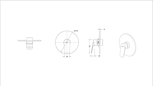 Смеситель для душа Bravat Rhein PB8429564CP-ENG встраиваемый в стену хром - фото 2