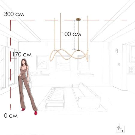 Светильник подвесной Loft It Thread 10388P/C Brass
