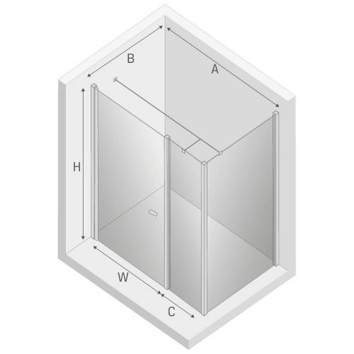 Душевой уголок New Trendy NEW SOLEO Chrome K-0359 100х80 стекло прозрачное профиль хром без поддона - фото 3