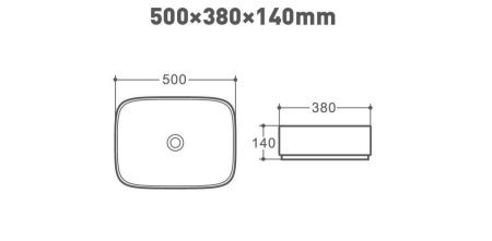 Раковина керамическая Art&Max AM353-B 50х40 накладная цвет белый
