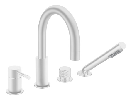 Смеситель Boheme Uno 460-MW на борт ванны белый