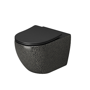 Унитаз подвесной Grossman Color GR-4411BBLS черный с сиденьем микролифт безободковый каскадный смыв