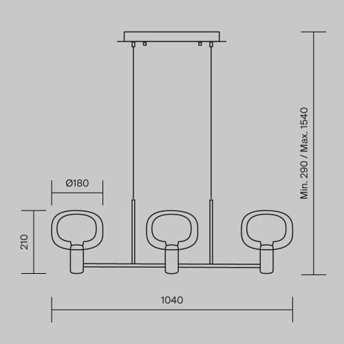 Светильник подвесной Maytoni Vision Modern MOD411PL-03G - фото 3
