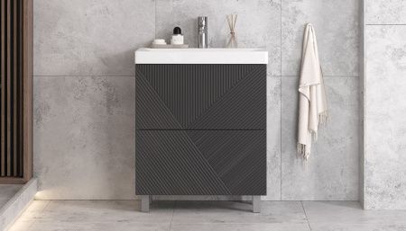 Тумба под раковину Velvex EDGE tn.EDG.9696.70.2Y графит 70х40 напольная цвет серый