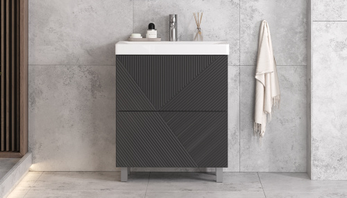 Тумба под раковину Velvex EDGE tn.EDG.9696.70.2Y графит 68х39х80 напольная цвет графит - фото 2