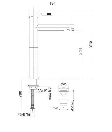 Смеситель Webert RI831402010 на раковину золото