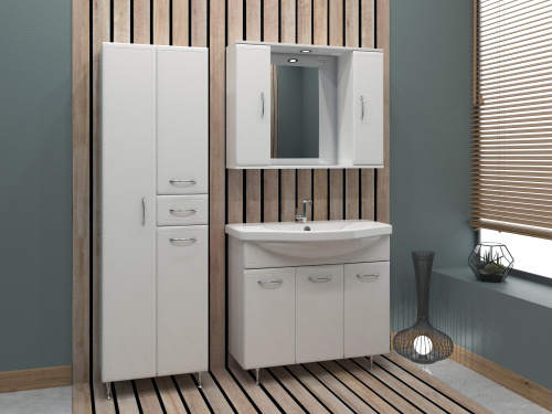 Зеркало-шкаф Stella Polar Концепт SP-00000059 80х14х70 подвесной цвет белый - фото 3