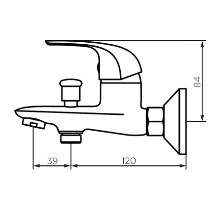Смеситель для ванны и душа Dorff Stark D1101000 настенный хром без термостата