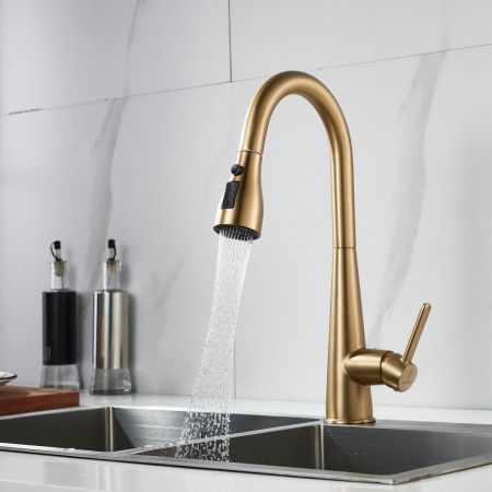 Смеситель для кухни Shevanik S363G на мойку золото