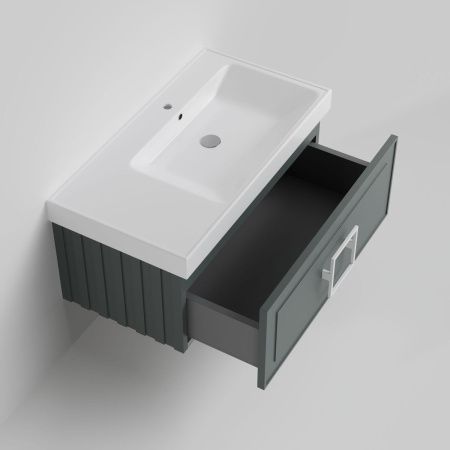 Тумба с раковиной La Fenice CUBO NFNC-01-CUB-G-90-2-90R 90х50 подвесная цвет серый