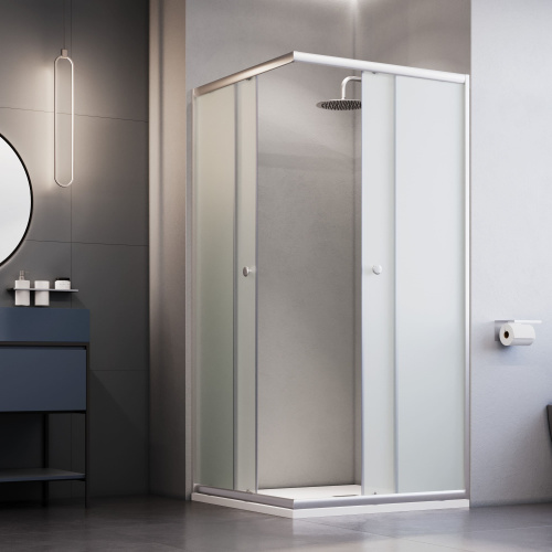 Душевой уголок RGW Dolphin 28912699-101 90х90 стекло текстурное профиль хром глянцевый без поддона - фото 2