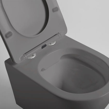 Унитаз подвесной Vincea Globo VT1-14SMA антрацит матовый с сиденьем микролифт безободковый душевой смыв