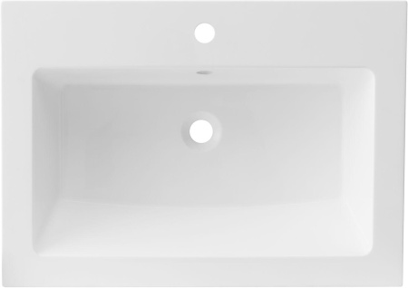 Раковина из искусственного камня Aquanet Мокка 00303657 66х45 полувстраиваемая цвет белый 1 отверстие под смеситель