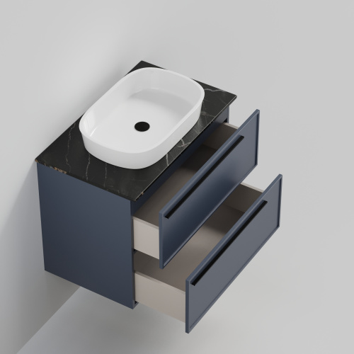 Тумба со столешницей La Fenice ELBA TWIN NFNC-01-ELB-BG-80-2-3-GB 80х62х49 подвесная цвет синий - фото 2