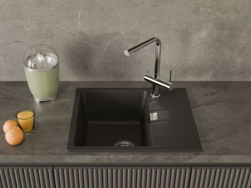 Кухонная мойка Rivelato RAUM RM-58 nero 58х50 цвет черный - фото 5