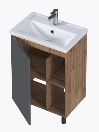 Тумба с раковиной 1MarKa Orlan Ц0000026840 60х40 напольная цвет черный