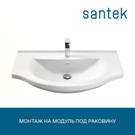 Раковина из сантехнического фарфора Santek Эльбрус WH110790 90х50 накладная цвет белый