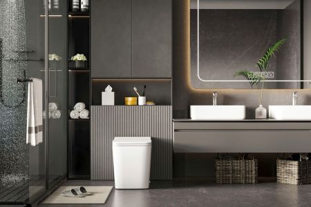 Унитаз приставной Abber Rechteck AC1212P белый с сиденьем микролифт импульсный смыв