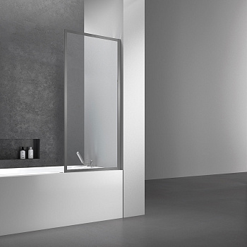 Душевая шторка на ванну Vincea VSB-41700CLGM 70х140 стекло прозрачное профиль вороненая сталь ориентация универсальная