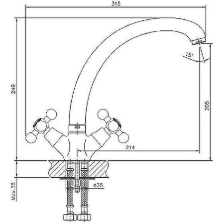 Смеситель для кухни Haiba HB19-4 HB4219-4 на мойку бронза