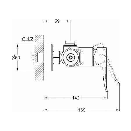 Смеситель для ванны и душа G.Lauf GOB GOB5-A134 настенный хром