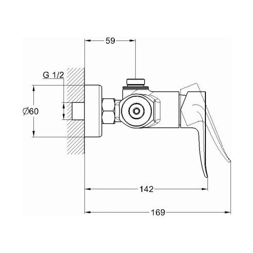 Смеситель для ванны и душа G.Lauf GOB GOB5-A134 настенный хром - фото 3