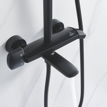 Душевая стойка Rose R3936H настенная цвет черный