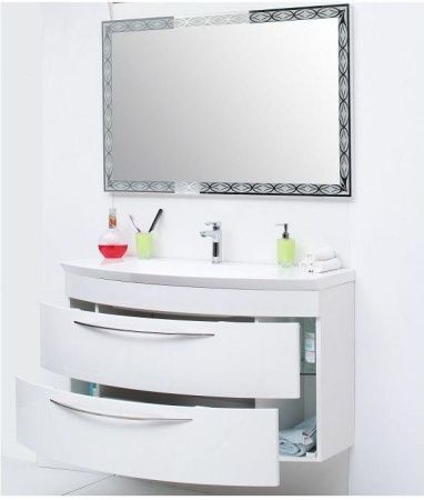 Тумба с раковиной De Aqua Лонг 00187921 120х50 подвесная цвет белый