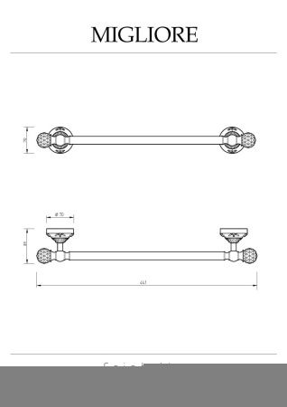 Полотенцедержатель Migliore Cristalia 16778
