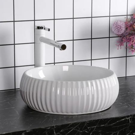 Раковина из сантехнического фарфора Cerutti SPA CR0007 40х40 накладная цвет белый без отверстий под смеситель