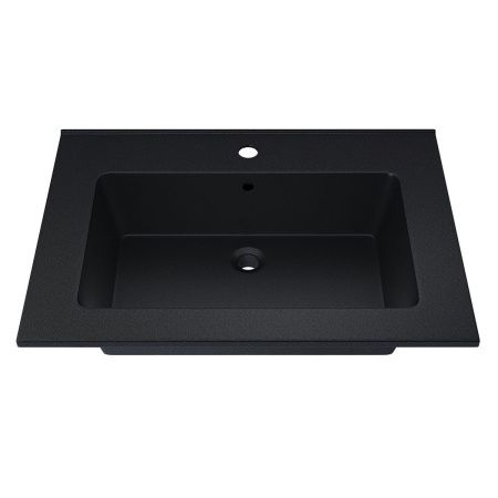 Раковина из искусственного камня Uperwood Parma Quartz 291003003 70х50 полувстраиваемая цвет черный