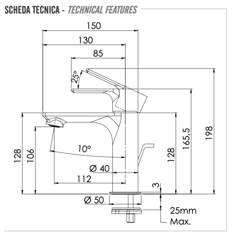Смеситель Remer Energy EY10 на раковину хром - фото 2