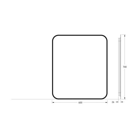 Зеркало с подсветкой Defesto AURA DF 2976 60х70 подвесное