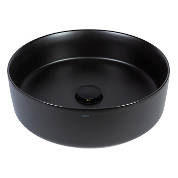 Раковина из сантехнического фарфора Bond Circle S53-398 39х39 накладная цвет черный глянцевый
