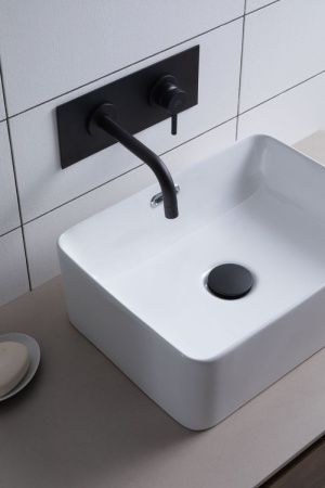 Раковина керамическая Aquanet Perfect PERFECT-1 40х30 накладная цвет белый без отверстий под смеситель