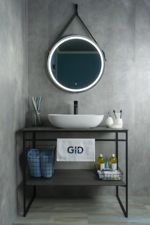 Раковина керамическая Gid Lago 51133 60х40 накладная цвет белый 1 отверстие под смеситель