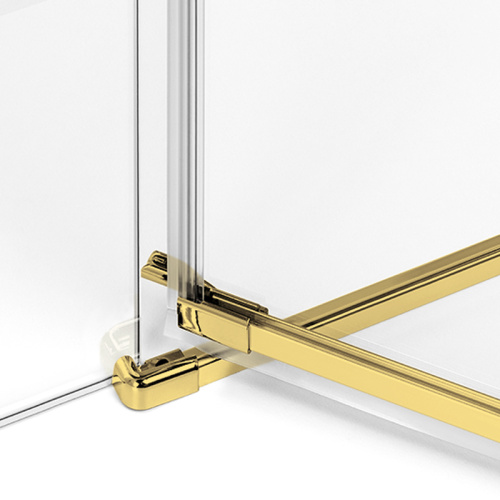 Душевой уголок New Trendy AVEXA Gold EXK-3072 80х90 стекло прозрачное профиль золото брашированное без поддона - фото 3