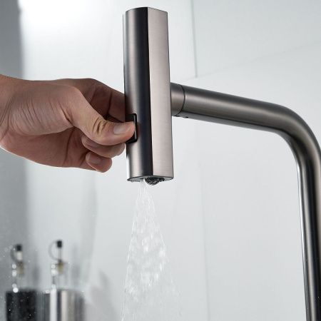 Смеситель для кухни Shevanik S263T на мойку оружейная сталь