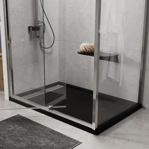 Душевой поддон WasserKRAFT Abens 20T 20T06 120x80 искусственный камень черный - фото 3