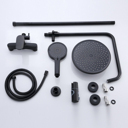 Душевая стойка Bond Circle B01-8188 настенная цвет черный матовый