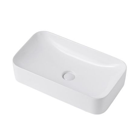 Раковина керамическая Abber RECHTECK AC2204 60х40 накладная цвет белый без отверстий под смеситель