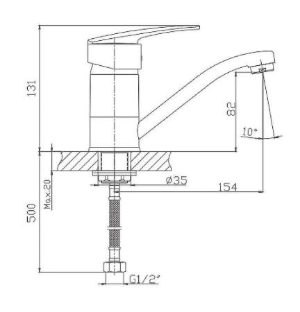 Смеситель Haiba HB06 HB4506-2 на раковину хром
