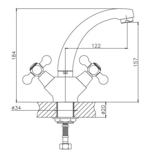 Смеситель для кухни Cron CN1719 на мойку хром - фото 3