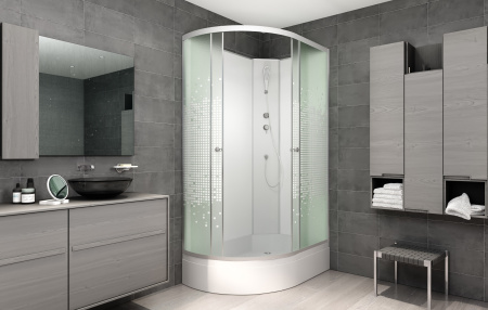 Душевая кабина AvaCan L720RGM+EL 120х80 асимметричная с крышей ориентация правая