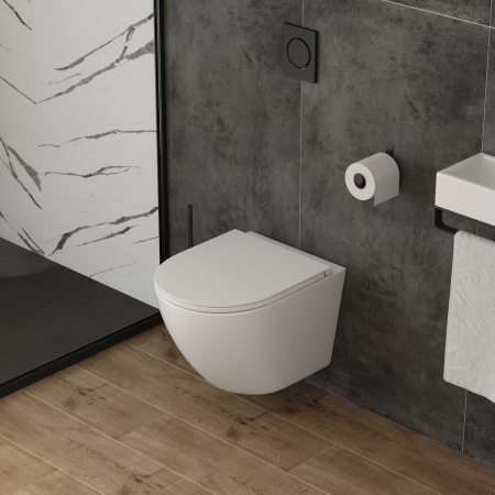 Унитаз подвесной Teymi Lina T40110 белый с сиденьем микролифт безободковый смыв торнадо